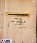 Adcock-Shipley-Adcock-Shipley Model 1.E Horizontal Milling Machine-1.E-01